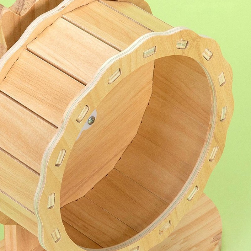 Mute Wooden Hamster Running Wheels